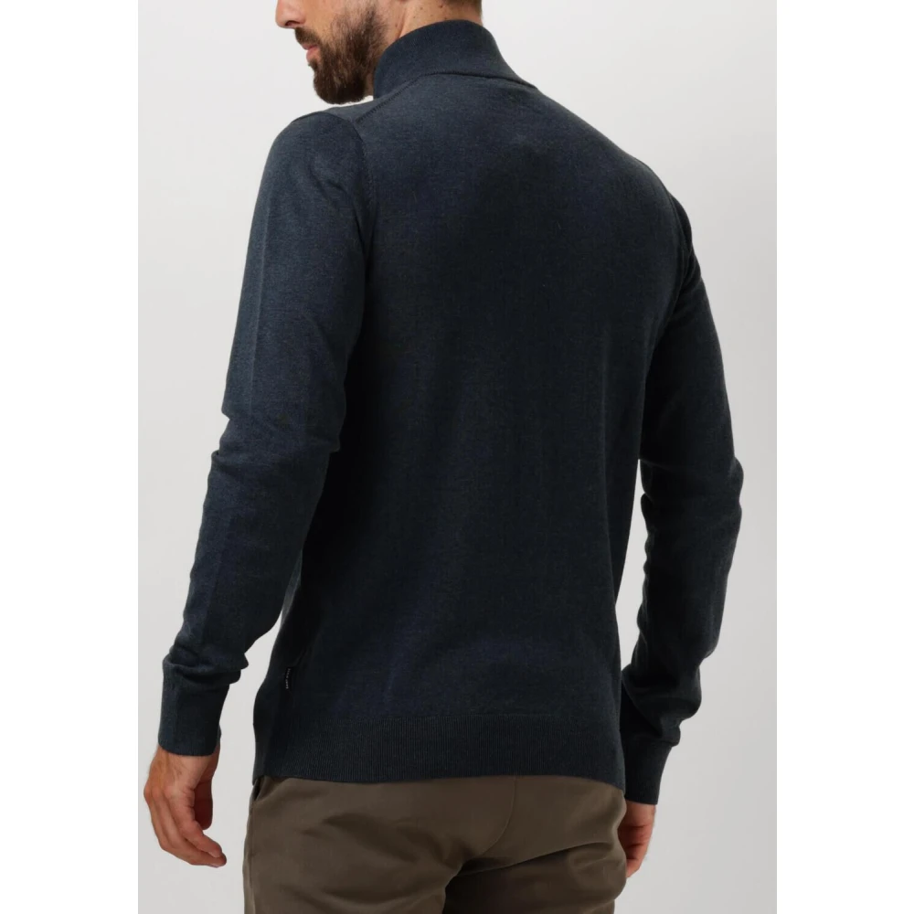 Saint Steve Blauwe Half Zip Trui voor Heren Blue Heren