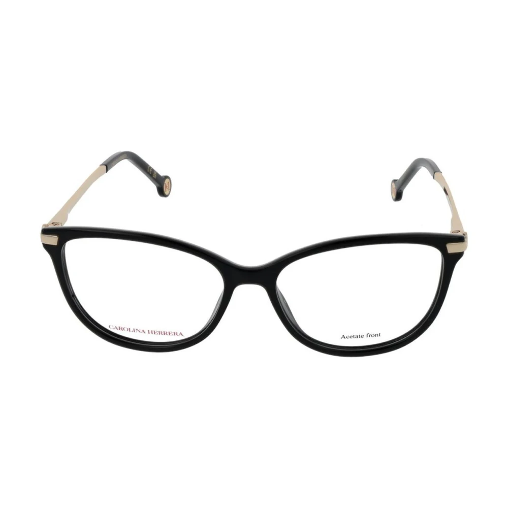 Carolina Herrera Zwarte Ronde Acetaat Optische Frames Black Dames