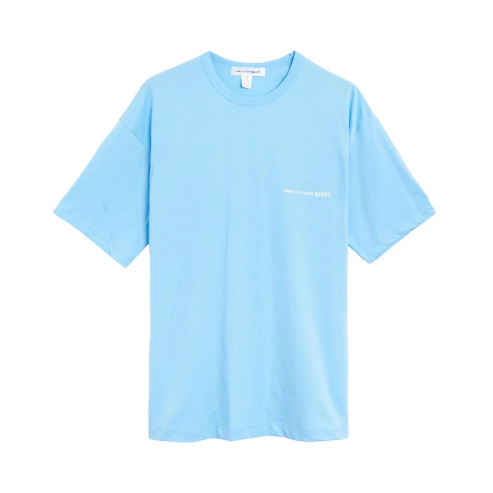 Comme des Garçons Logo Tee Shirt Knit Oversize Fit Blue Heren