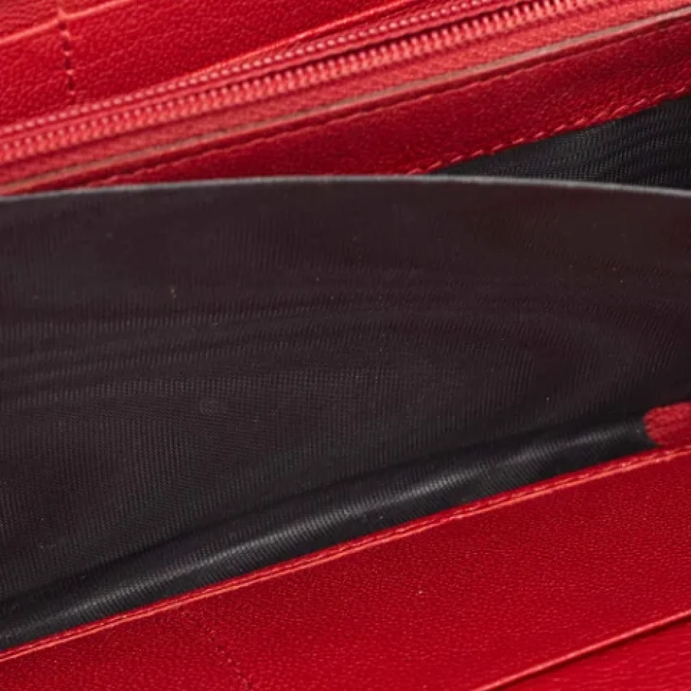 Yves Saint Laurent Vintage Pre-owned Leather wallets Red Dames