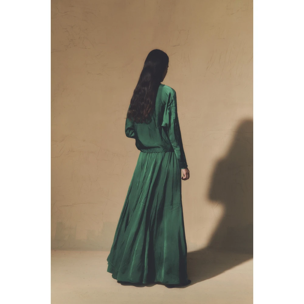 Cortana Oona smaragdgroene cupro rok Green Dames
