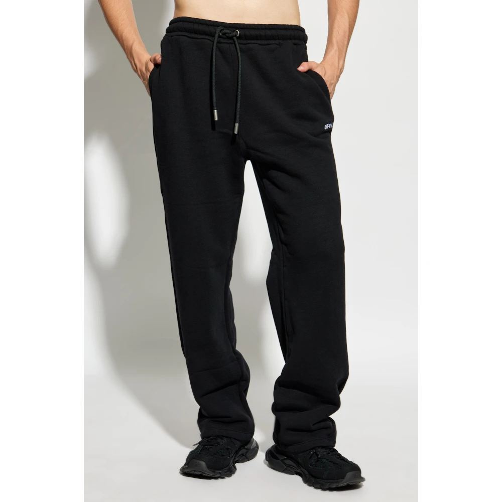 Off White Sweatpants met logo Black Heren