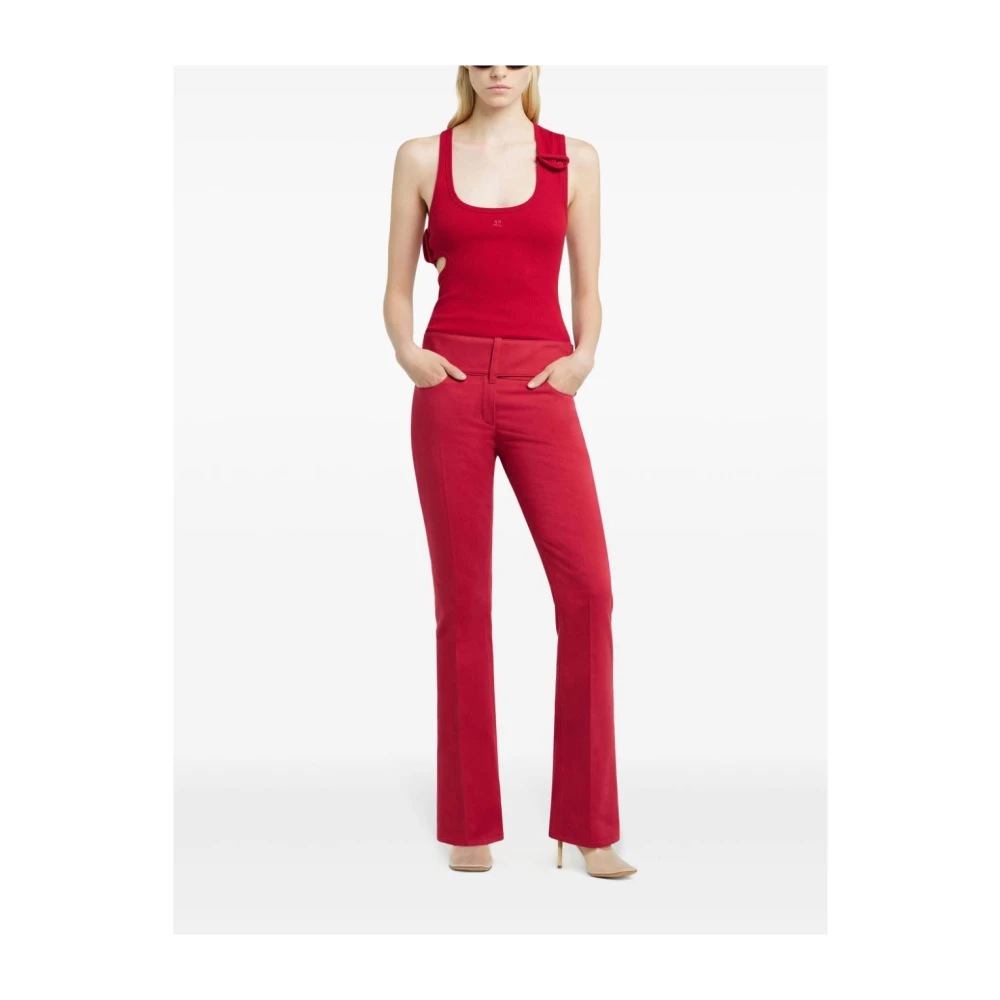 Courrèges Robijnrode Mouwloze Top met Uitsnijdingen Red Dames