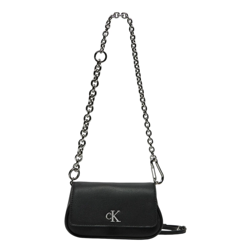 Calvin Klein Zwarte schoudertas met clipsluiting Black Dames