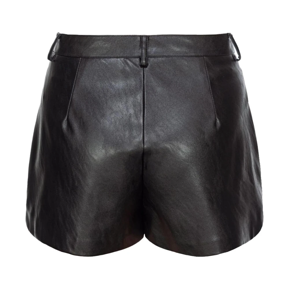 pinko Polyester Shorts met voorste knoopsluiting Black Dames
