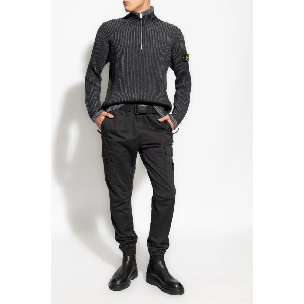 Stone Island Geribbelde trui Gray Heren