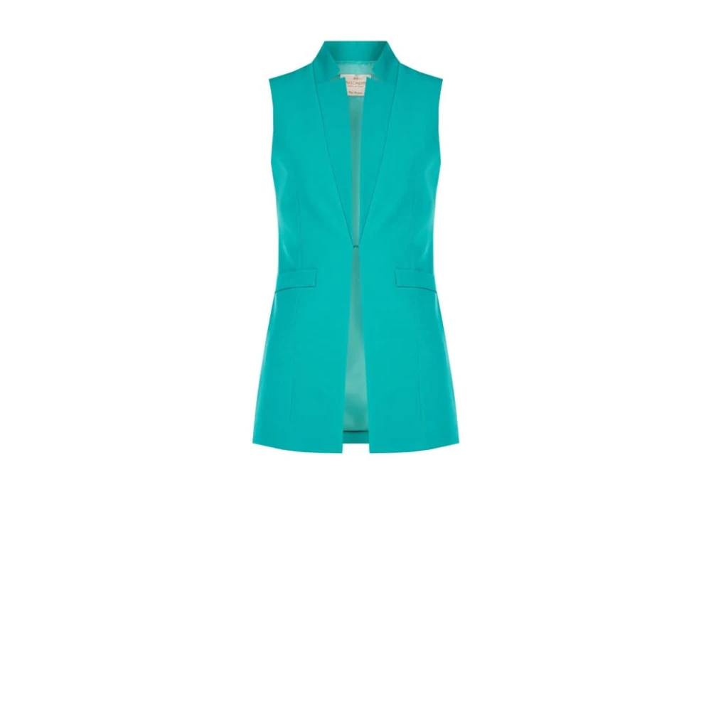 RINASCIMENTO Effen Kleur Mouwloos Vest Green Dames