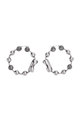 Monogram Ball Chain Hoop Earrings