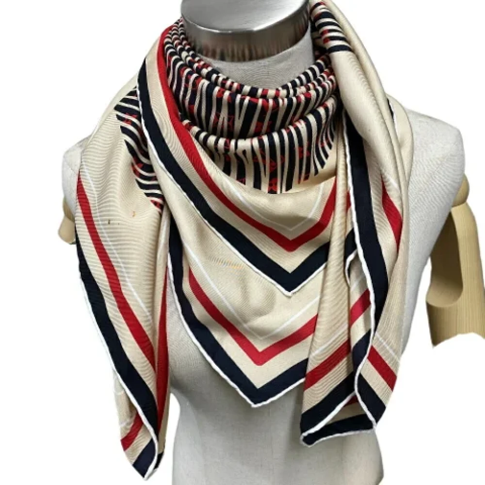 Louis Vuitton Vintage Pre-owned Fabric scarves Beige Dames
