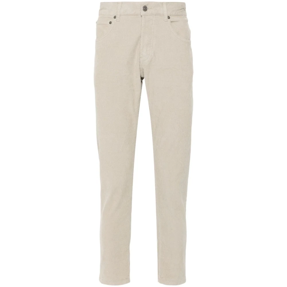 Dondup Beige Corduroy Broek met Logo Print Beige Heren
