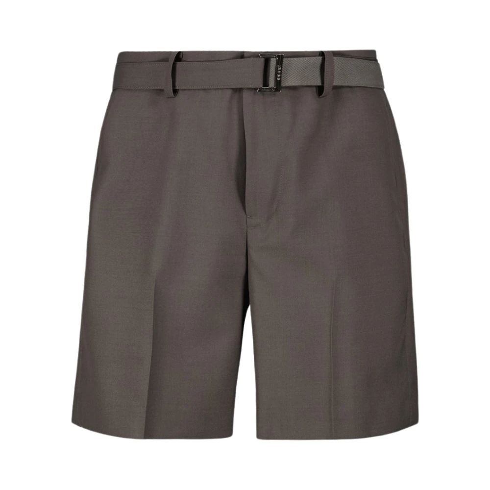 Sacai Bicolor Wollen Shorts met Verstelbare Taille Brown Heren