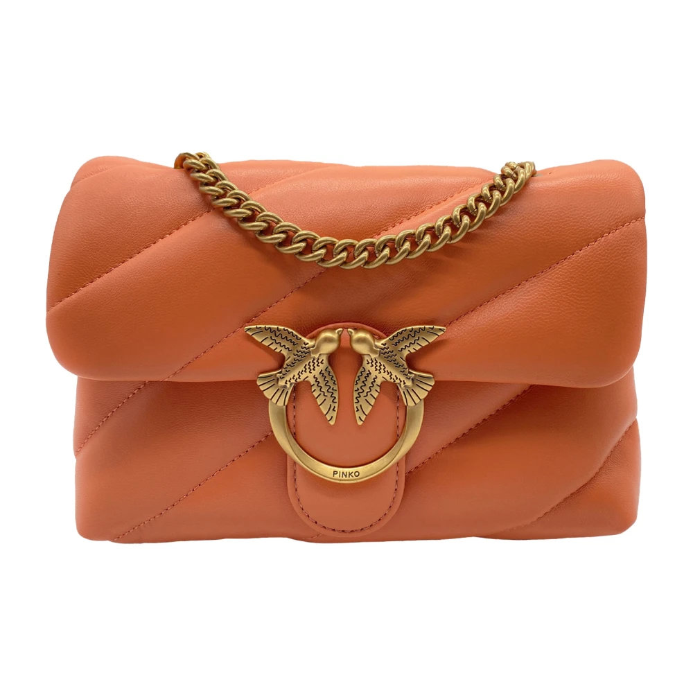 pinko Love Puff Mini Clutch in Nappa Orange Dames