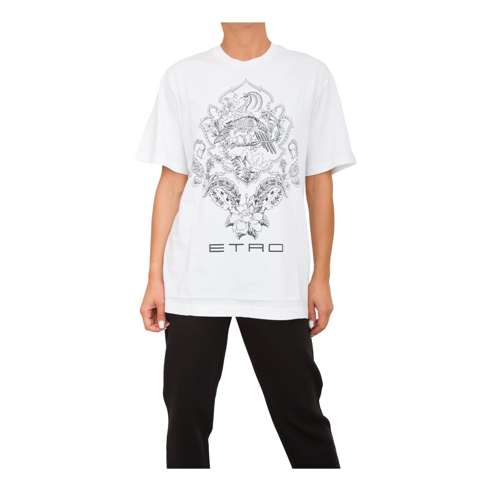 ETRO Cut & Sew T-shirt voor vrouwen in wit White Dames