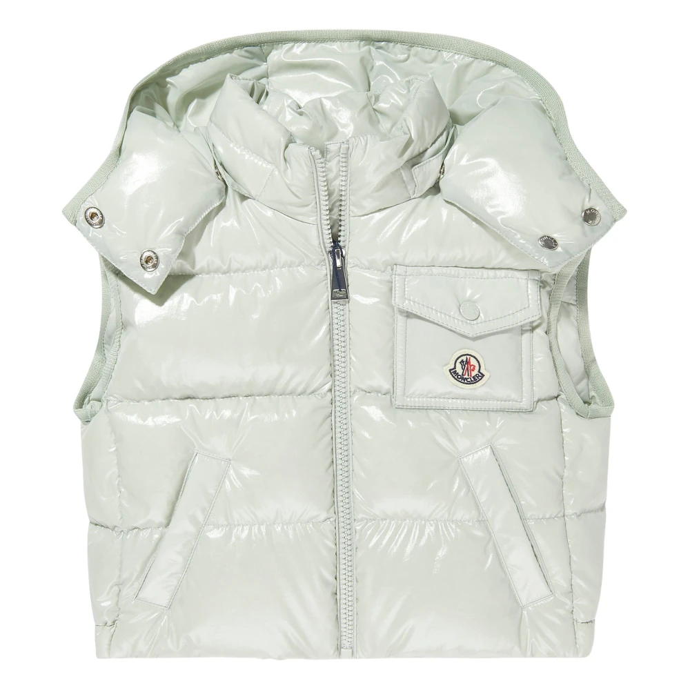 Moncler Green Waistcoats, Female, 4 Y, Down Padded Kamile Gilet