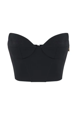 Bustier Top med fjäderbroderi