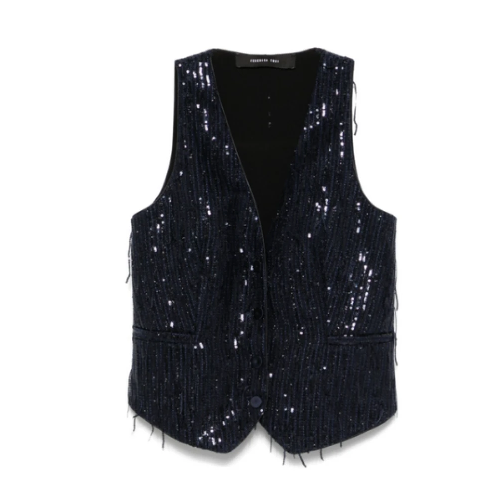 Federica Tosi Pailletvest Blue Dames