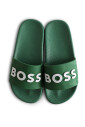 tongs-en-caoutchouc-vertes-avec-logo-blanc