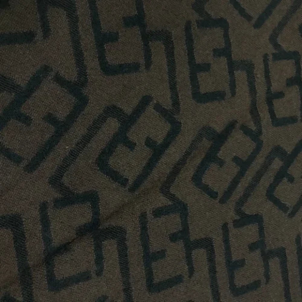 Fendi Vintage Pre-owned Wool scarves Black Unisex