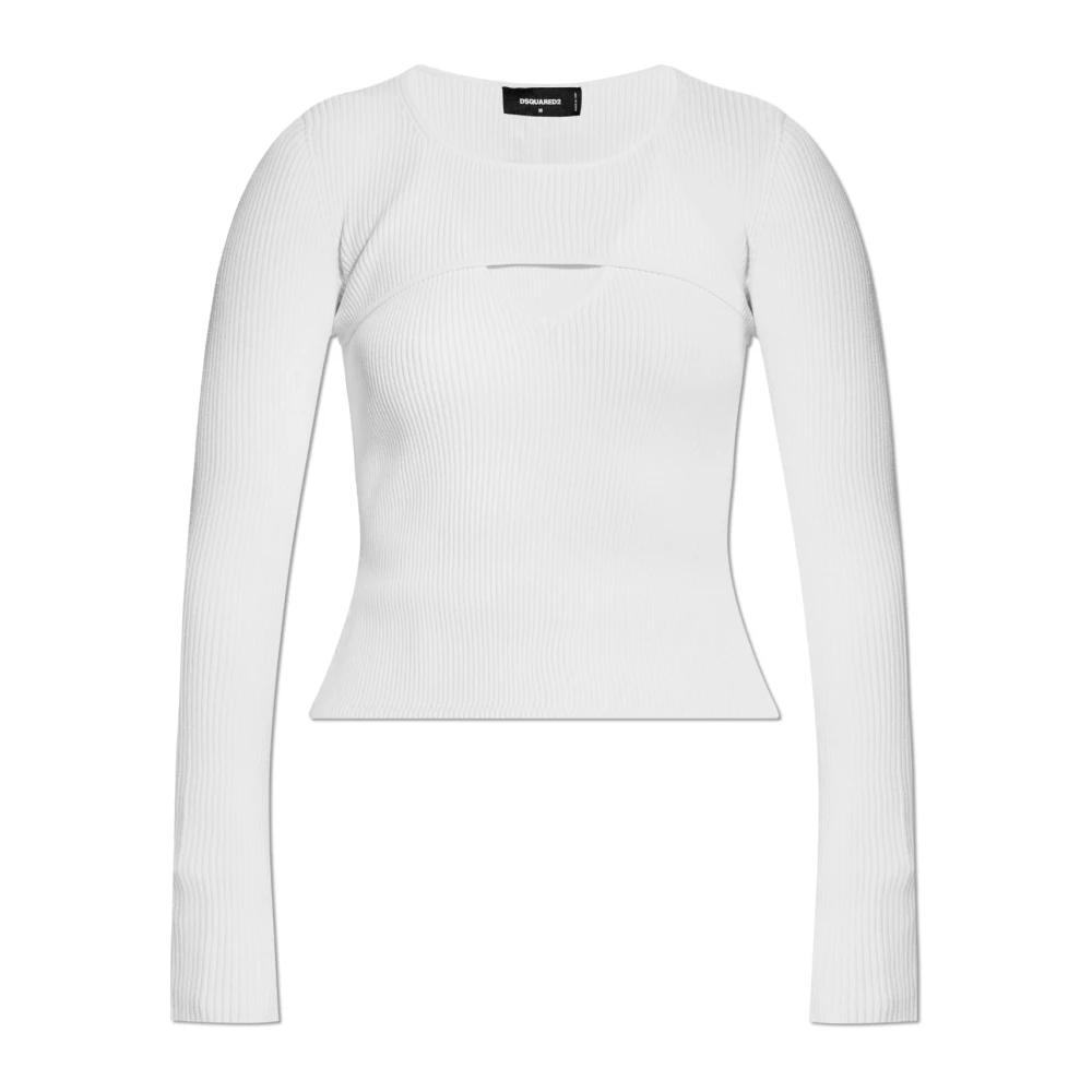 Dsquared2 Ribbed Top White Dames