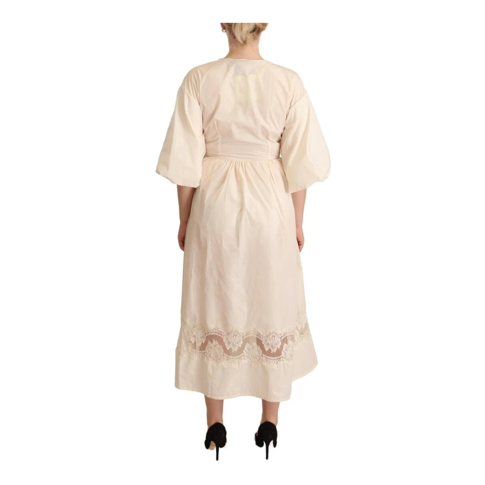Pink Memories Off White Wrap Maxi Jurk Beige Dames
