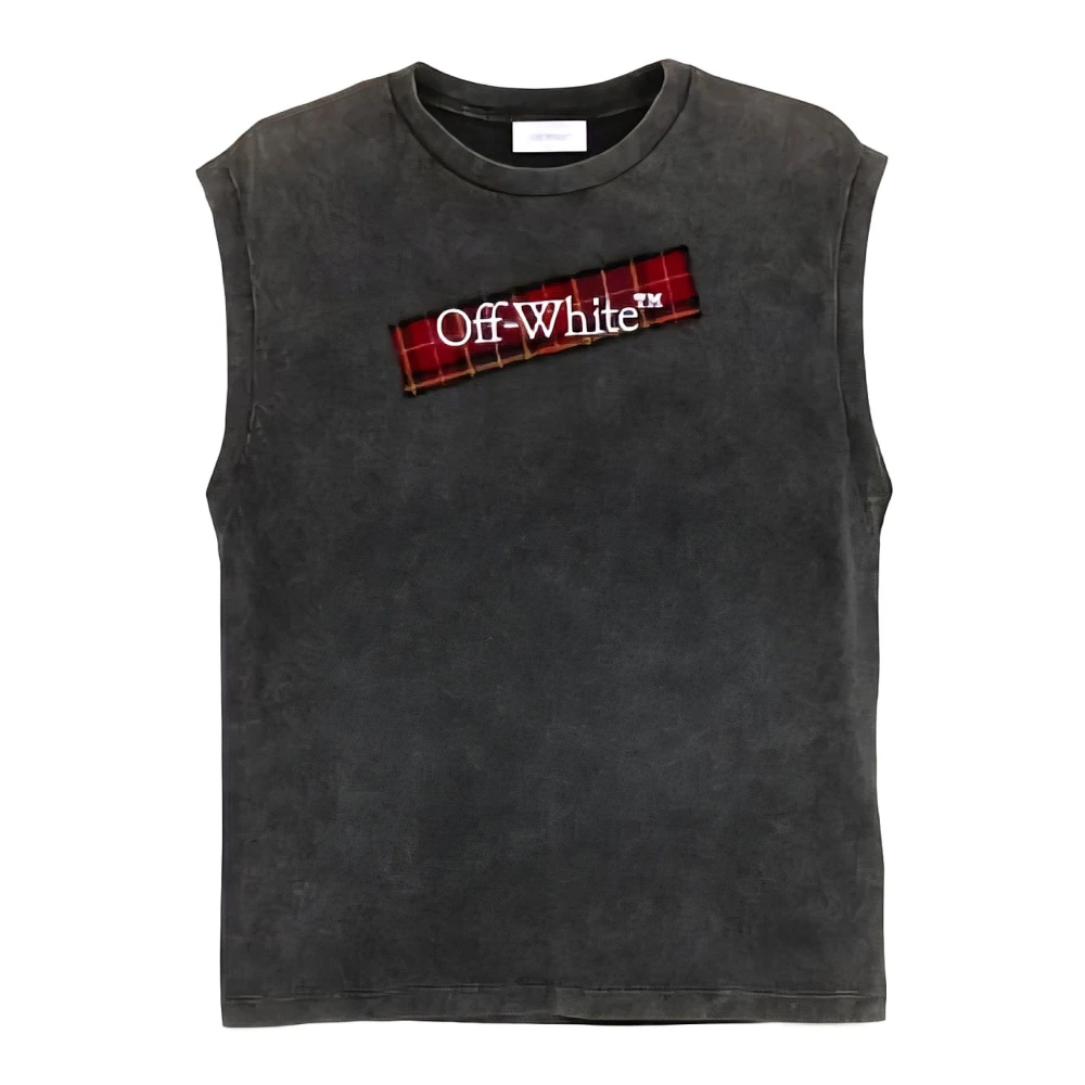 Off White Women's Gray Sleeveless Tops, Xs, T-Shirt
