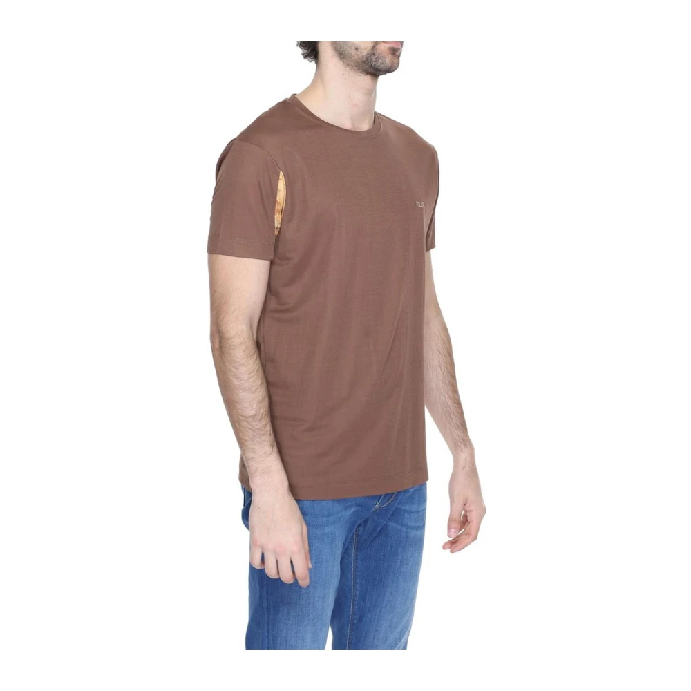 Alviero Martini 1a Classe Bruine Viscose Blend T-shirt Lente Zomer Brown Heren