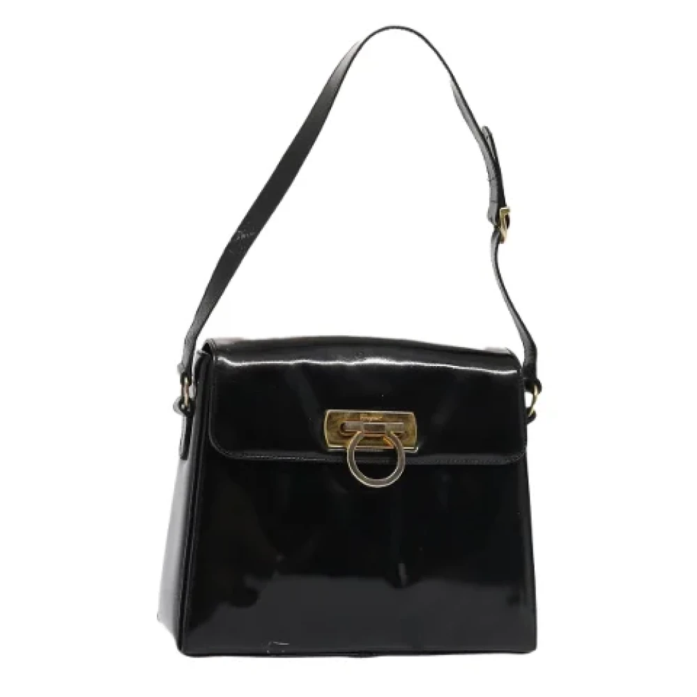 Salvatore Ferragamo Pre-owned Canvas shoulder-bags Black Dames