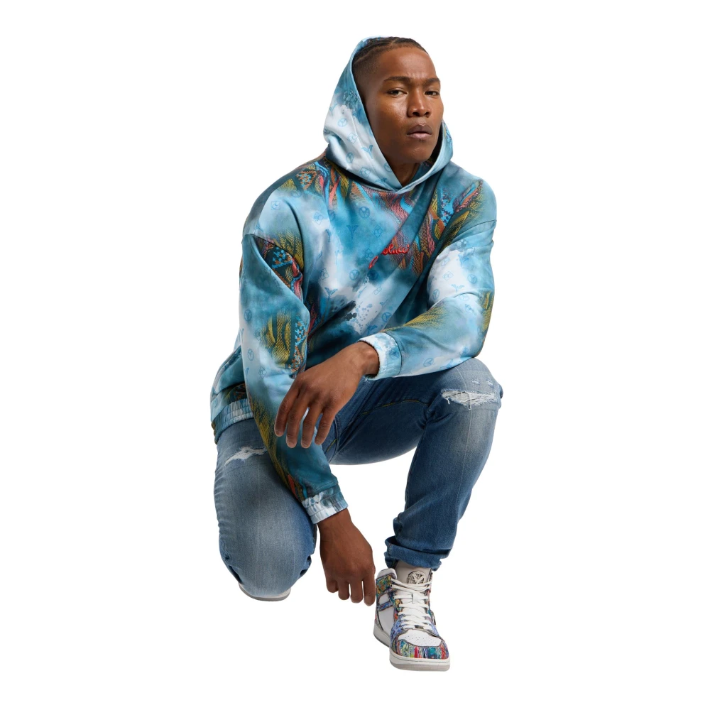 carlo colucci Sprayed Knit Oversize Hoodie Multicolor Heren