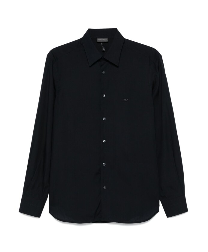 blauwe-button-up-overhemd-cutaway-kraag