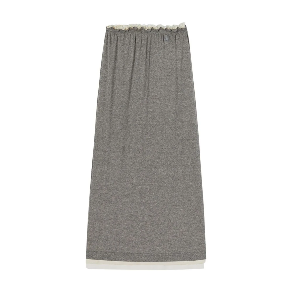 Jil Sander Grijze Jersey Gerimpelde Rok Gray Dames