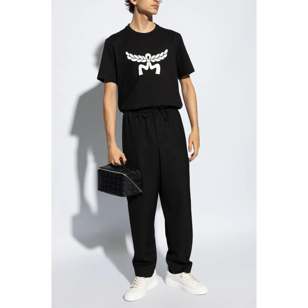 MCM T-shirt met logo Black Heren