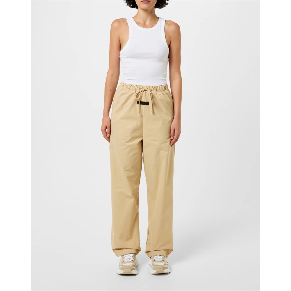 Fear Of God Logo Relaxte Broek Sand Broek Beige Dames