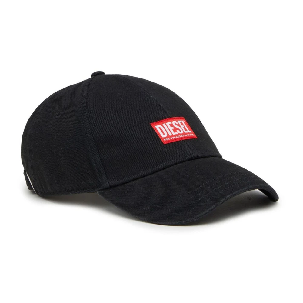 Diesel Zwarte Baseballpet met Logo Black Heren