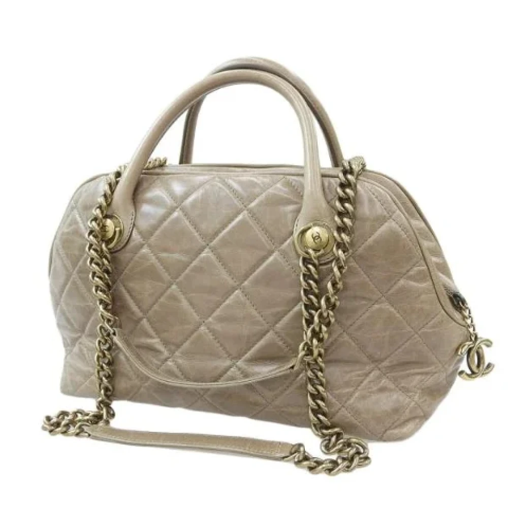 Chanel Vintage Pre-owned Leather handbags Beige Dames
