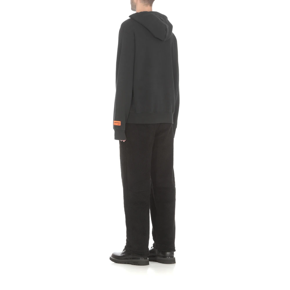 Heron Preston Zwarte Bouclé Broek met Logo Patch Black Heren