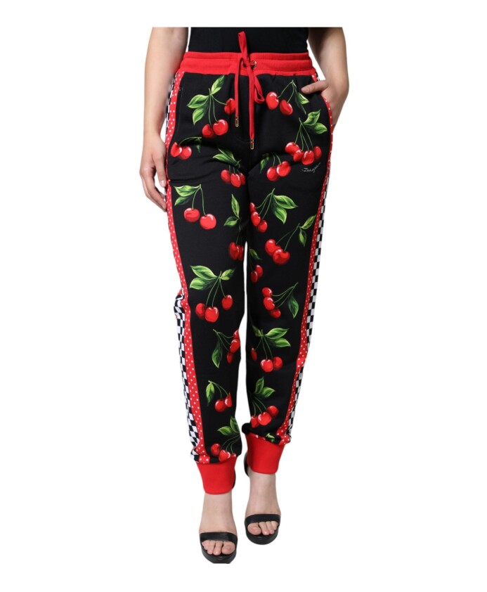 pantalon-jogger-imprime-cerise-noir-rouge