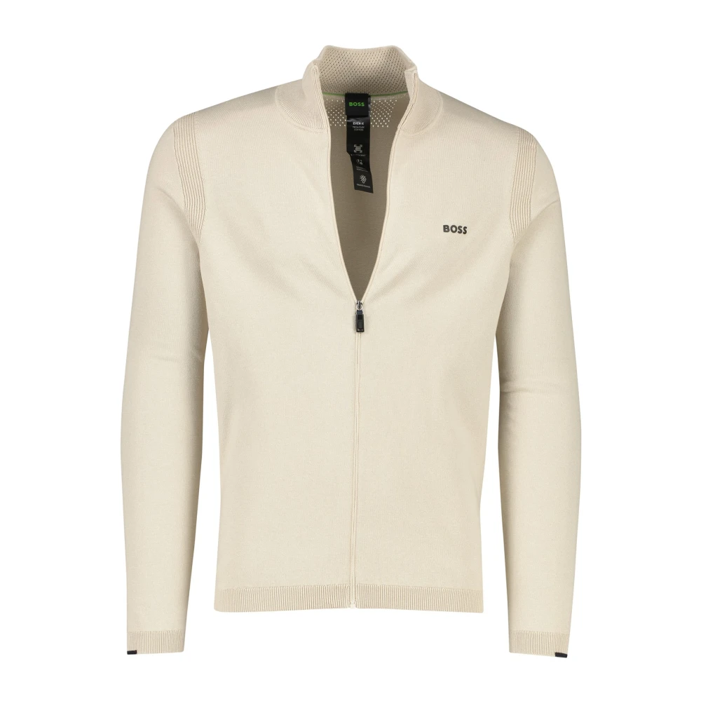 Hugo Boss Beige Groen Vest met Sluiting Beige Heren