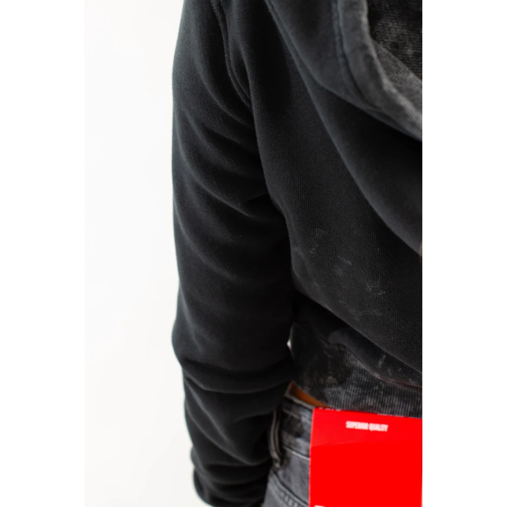 Diesel Metal Faded Hoodie in 900 Black Dames