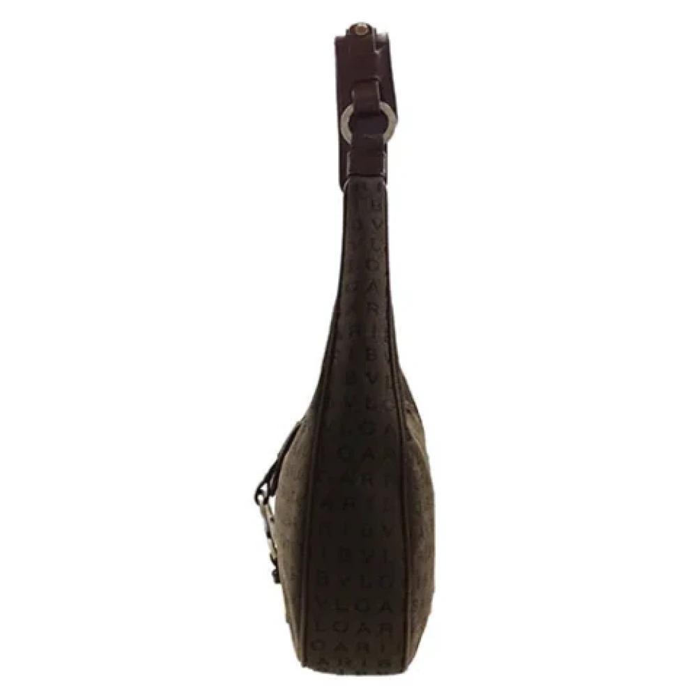 Bvlgari Vintage Pre-owned Canvas shoulder-bags Brown Dames