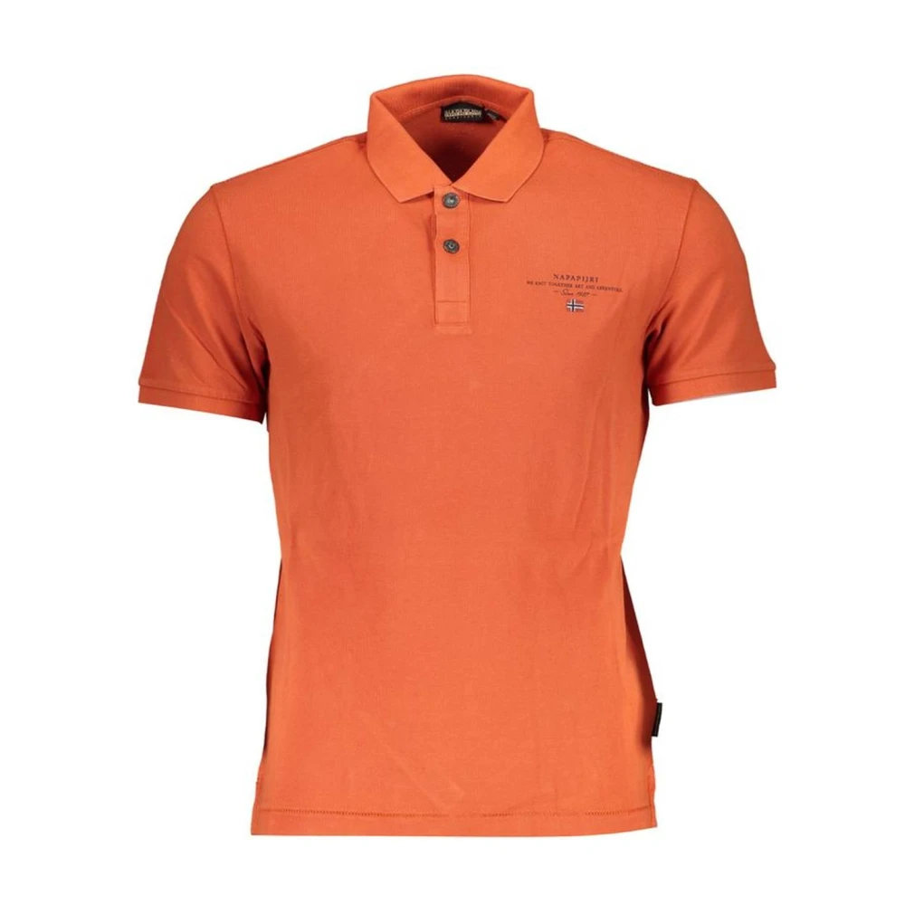 Napapijri Oranje Polo Shirt Stijlvol Print Borduurwerk Orange Heren