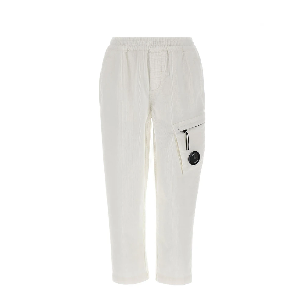 C.p. Company Boys White Trousers, 12 Y, Pantalone In Cotone