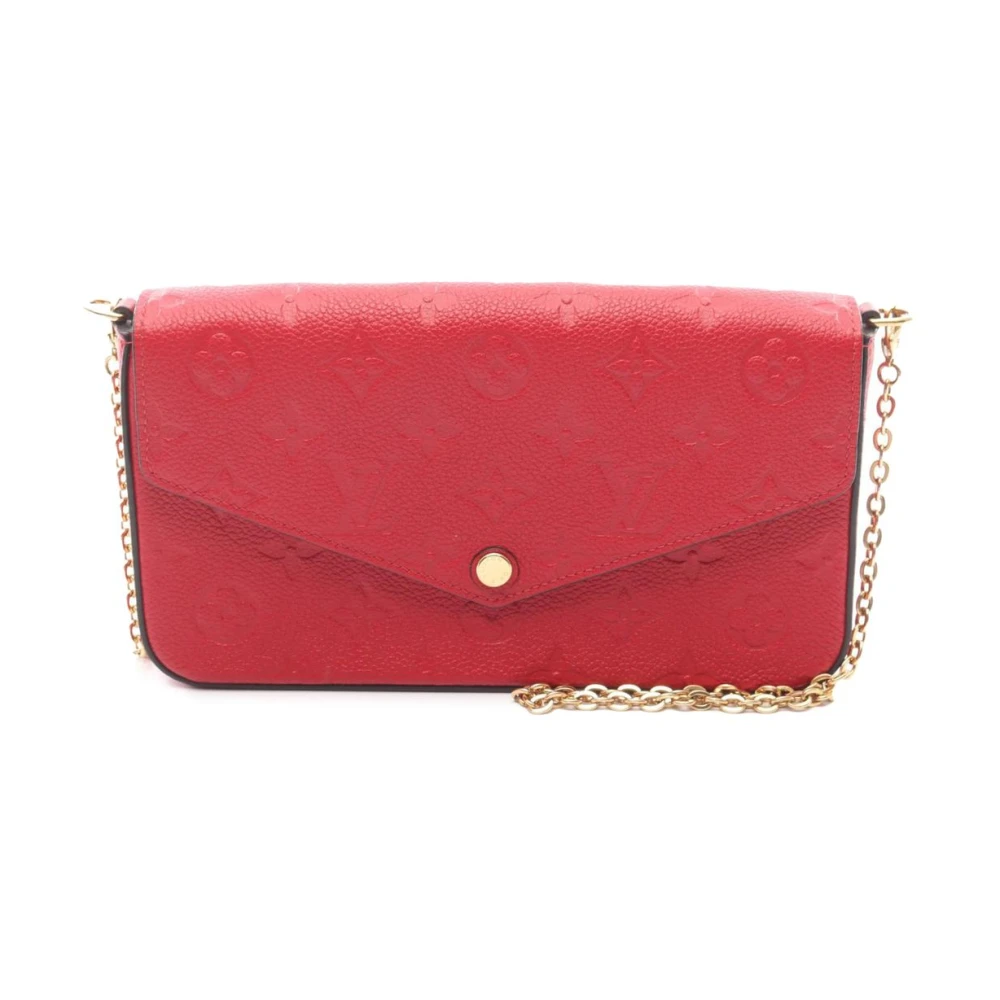 Louis Vuitton Vintage Women's Red Pre-Owned Monogram Empreinte Pochette Felicie Chain Wallet