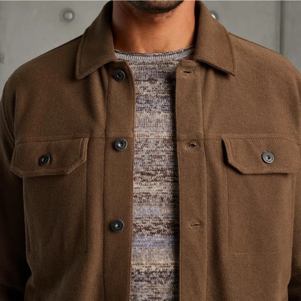 Cast Iron Deluxe Twill Jersey Knoopjas Brown Heren