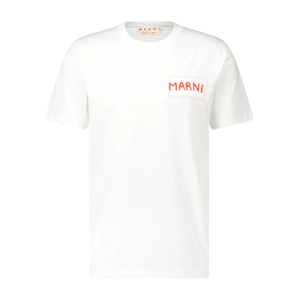 Marni Casual T-shirt met logo-applicatie White Heren