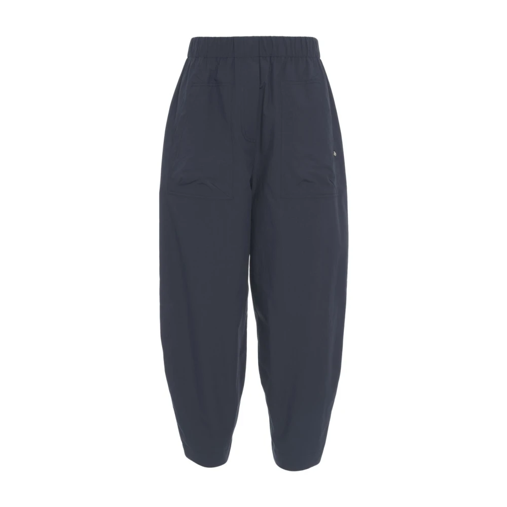 Ottod'Ame Blauwe Carrot Fit Poplin Broek Blue Dames