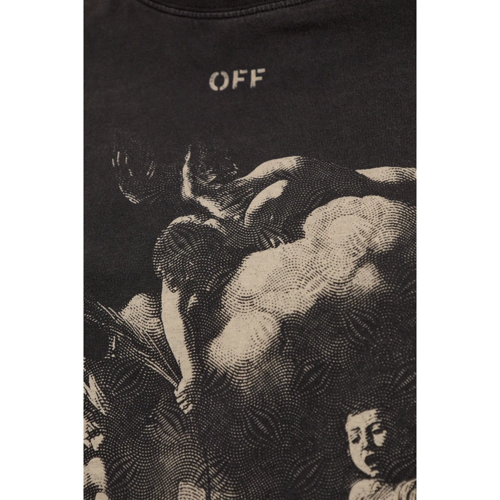 Off White T-shirt met print Gray Dames