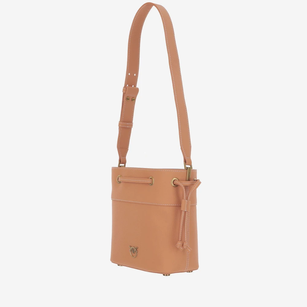 pinko Leren schoudertas met Love Birds Orange Dames