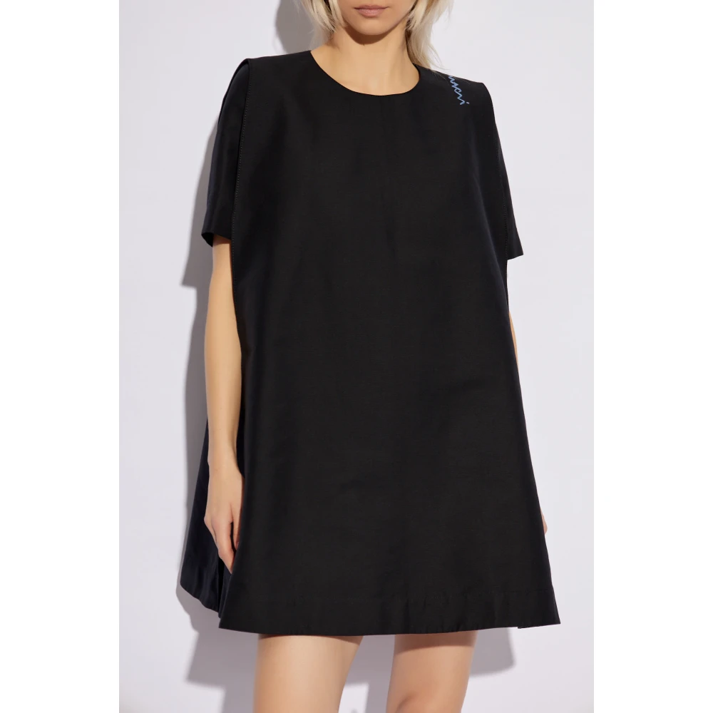 Marni Wijdvallende katoenen jurk Black Dames