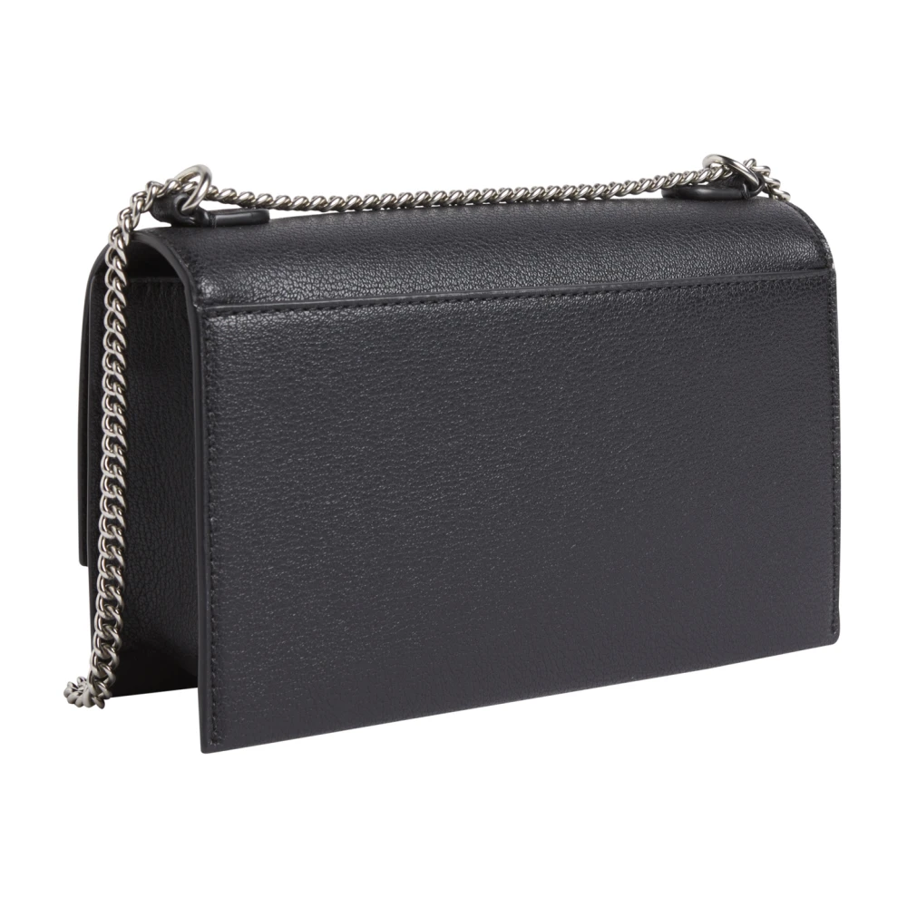 Calvin Klein Zwarte Kettingflap Tas Black Dames