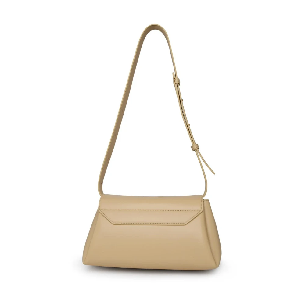 Jil Sander Gele Leren Schoudertas Brown Dames